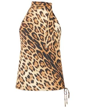 Roberto Cavalli Sleeveless Tops - Natural