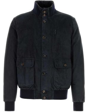 Moorer Jassen ,Blauw ,Leer Adelsio Down Jacket