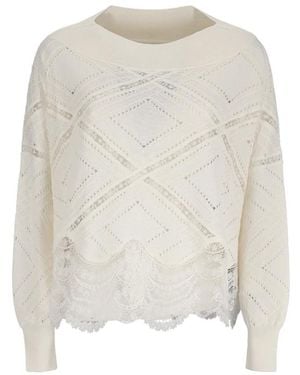 Ermanno Scervino Round-Neck Knitwear - White