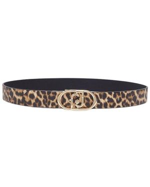 Liu Jo Accessoires ,Veelkleurig ,Polyester Omkeerbare Dierenprint Riem - Meerkleurig