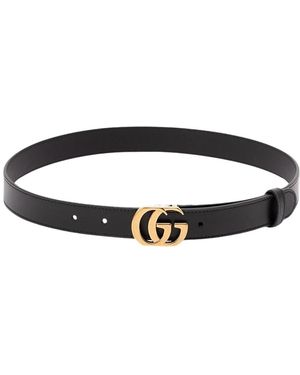 Gucci Schmaler Gg Marmont Gürtel - Schwarz