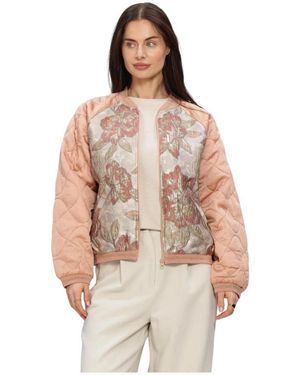 Summum Jassen ,Roze ,Katoen Jacket Rose Jacquard Mix - Naturel