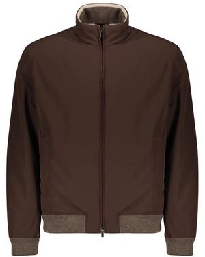 Paul & Shark Jassen ,Bruin ,Polyester Lichte Bomber Met Rits