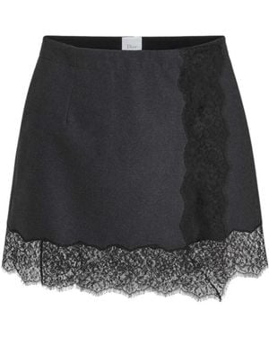 Dior Rokken ,Grijs ,Wol Rechte Minirok - Zwart