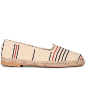 Manebí Gestreifte Canvas-Espadrilles Mit Runder Zehenpartie - Pink