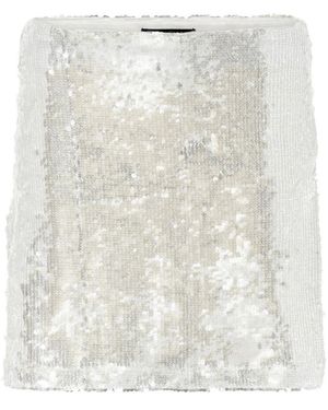 Bruuns Bazaar Glänzender Bodycon Rock Weiß Silber