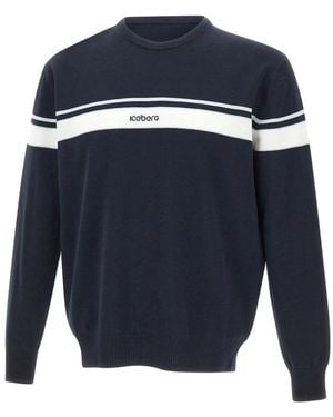 Iceberg Round-Neck Knitwear - Blue