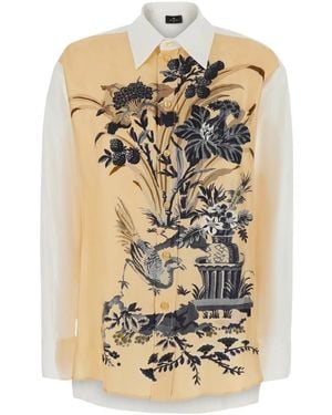 Etro Overhemden ,Katoen Klassiek Kraag Shirt - Metallic