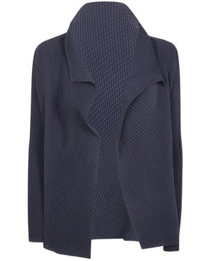 Issey Miyake Truien & Vesten ,Zwart ,Polyester Misty Pleats Shirt - Blauw