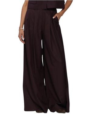 By-Bar Broeken ,Bruin ,Polyester Sef Pants - Zwart