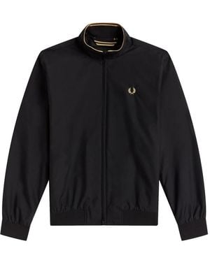 Fred Perry Giacca sportiva in nylon con orlo a righe - Nero