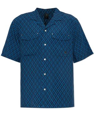 Moose Knuckles Short Sleeve Shirts - Blue