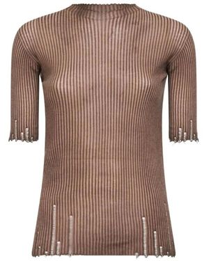Uma Wang Round-Neck Strickwaren - Braun