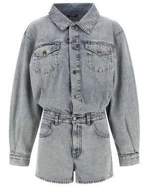 Haikure Jumpsuits & Playsuits ,Blauw ,Katoen Elle Authentic Lax Short Leg Jumpsuit - Grijs