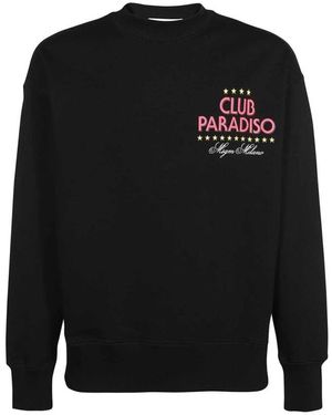 MSGM Hoodies & Sweatvesten ,Zwart ,Katoen Gedrukte Katoenen Sweatshirt