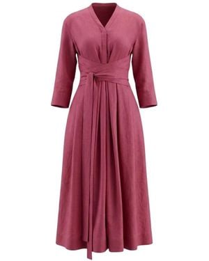 Max Mara Kleedjes ,Rood ,Katoen Shirt-Stijl Lange Jurk
