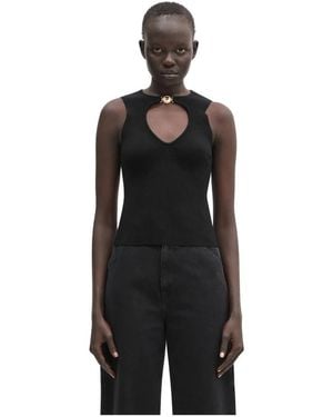 Marine Serre Sleeveless Tops - Nero
