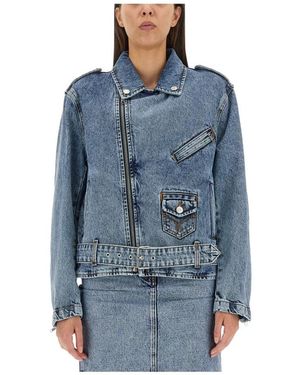 Moschino Jassen ,Blauw ,Denim Front Zipper Closure One