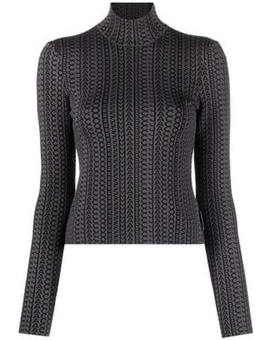Marc Jacobs Truien & Vesten ,Zwart ,Wol Gebreide Mockneck Trui