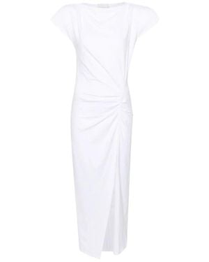 Isabel Marant Nadela Baumwollkleid Mit Drapierung - Weiß