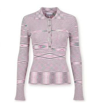 Ganni Polo Shirts - Purple