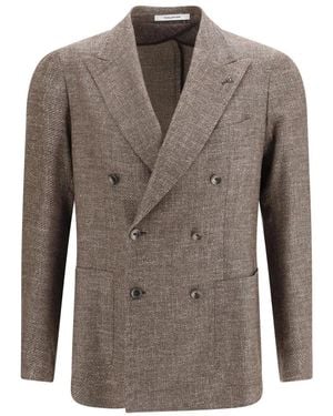 Tagliatore Jassen ,Bruin ,Katoen Dubbelrijige Blazer