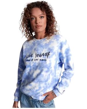 One Teaspoon Love Yourself Sos Tie Dye Sweater - Blau