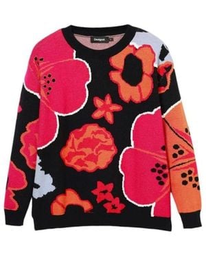 Desigual Round-Neck Knitwear - Red