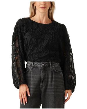 co'couture Shania Fluffy Blouse - Zwart