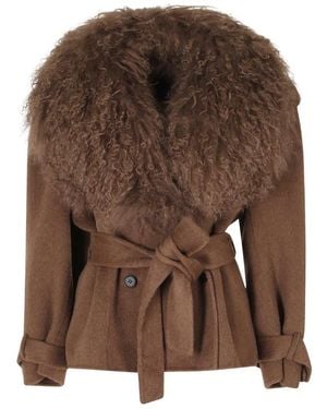 GIUSEPPE DI MORABITO Faux Fur & Shearling Jackets - Brown