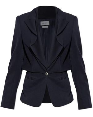 McQueen Jassen ,Blauw ,Wol Folded Lapel Single-Breasted Jacket
