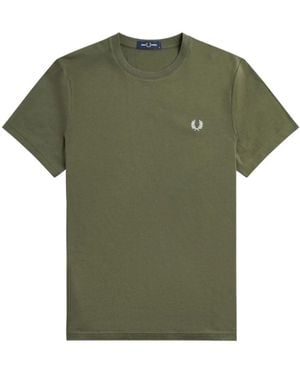 Fred Perry Lässiges baumwoll-t-shirt - Grün