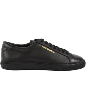 Saint Laurent Andy Lederen Sneakers - Zwart