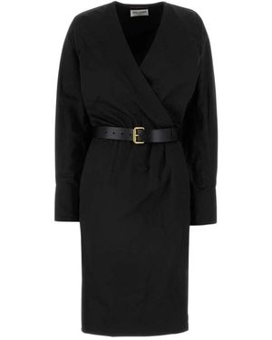 Saint Laurent Wrap Kleider - Schwarz