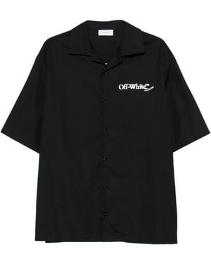 Off-White c/o Virgil Abloh Zwarte Korte Mouwen Overhemd Met Logo