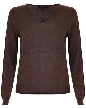 Kocca Klassischer, Stilvoller V-Ausschnitt Langarmpullover - Braun