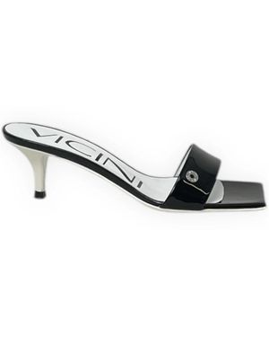 Vicini Heeled Mules - Metálico