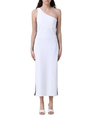 EA7 Logo Series One-Shoulder Midi Dress - Weiß