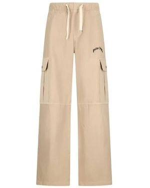 Palm Angels Wide Trousers - Natural