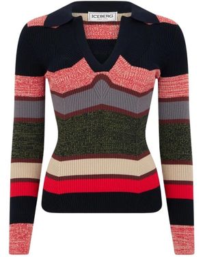 Iceberg Truien & Vesten ,Veelkleurig ,Polo Shirt Sweater - Rood
