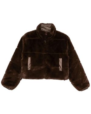 Save The Duck Yuki Wendbare Jacke Aus Kunstfell - Schwarz