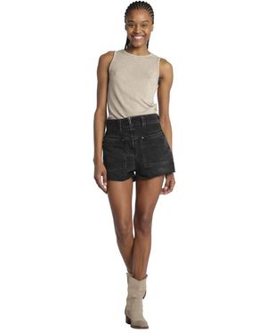 Ba&sh Korte Broeken ,Zwart ,Katoen Cdavid High-Rise Shorts