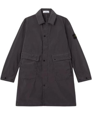 Stone Island Single-Breasted Coats - Blue