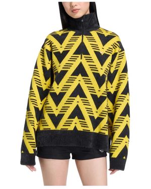 adidas Gestrickter Half-Zip Pullover - Schwarz