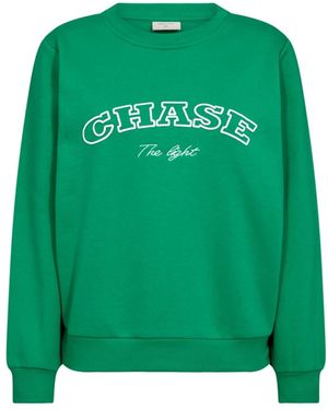 Freequent Hoodies & Sweatvesten ,Groen ,Katoen Truien