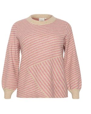 Kaffe Round-Neck Knitwear - Rose