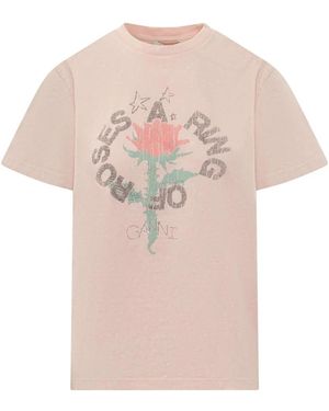 Ganni T-Shirts - Pink