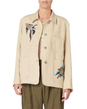 Paul Smith Marine Patch Linnen Jas - Naturel