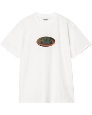 Carhartt Spiral Baumwoll T-Shirt Mit Frontdruck - Weiß