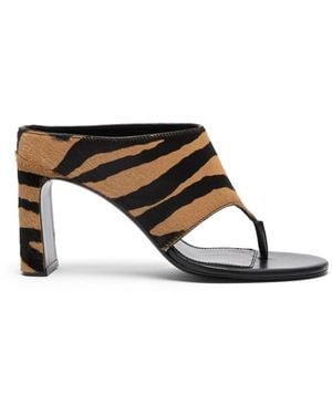 Stuart Weitzman Schoenen ,Bruin ,Leer Babette Thong 85 Sandaal - Zwart